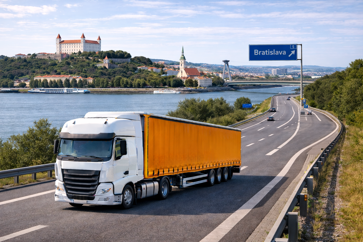 Vrachtwagen voor wegtransport van en naar Slowakije, ingezet voor LTL, FTL en groupage zendingen binnen Europa via Beurdie.com